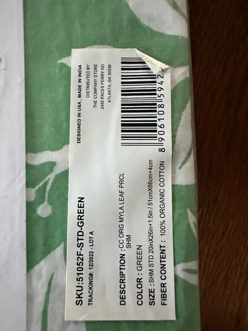 NEW IN PACKAGE - The Company Store Myla Leaf Organic Cotton Percale Duvet Cover,